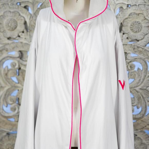 W Hotel Boca Terry White Hooded Bathrobe Pink Trim One Size Exclusive Shanghai - Picture 6 of 15
